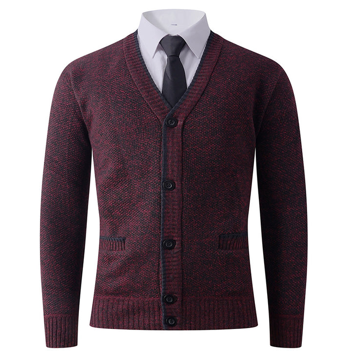 Herren Strickjacke mit V-Ausschnitt und klassischem Design Aliams