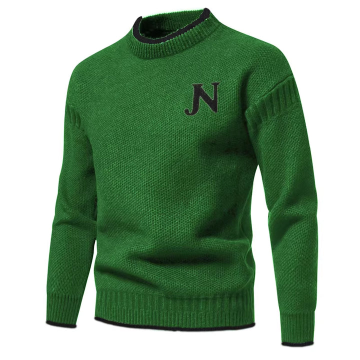 Herren Strukturierter Strickpullover mit Rundhalsausschnitt Aliams