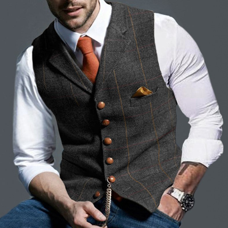 Herren stilvolle elegante Weste mit feinem Stoff Aliams
