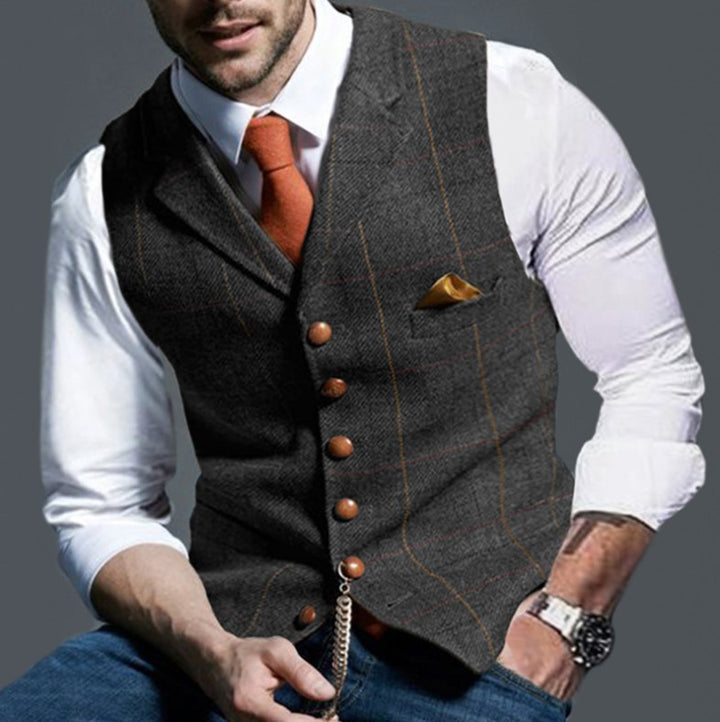 Herren stilvolle elegante Weste mit feinem Stoff Aliams