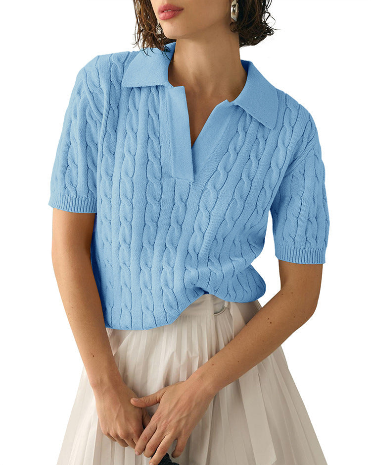 Aliams | Polo-Kragen Twist Strickpullover