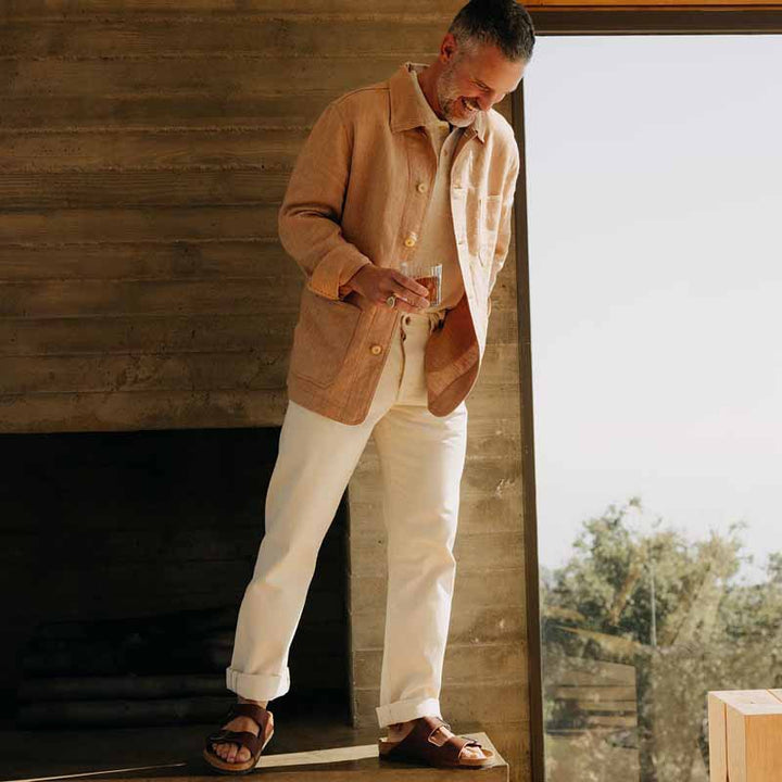 Herren zeitloser Cord-Mantel mit praktischen Taschen und Knopfdetails Aliams