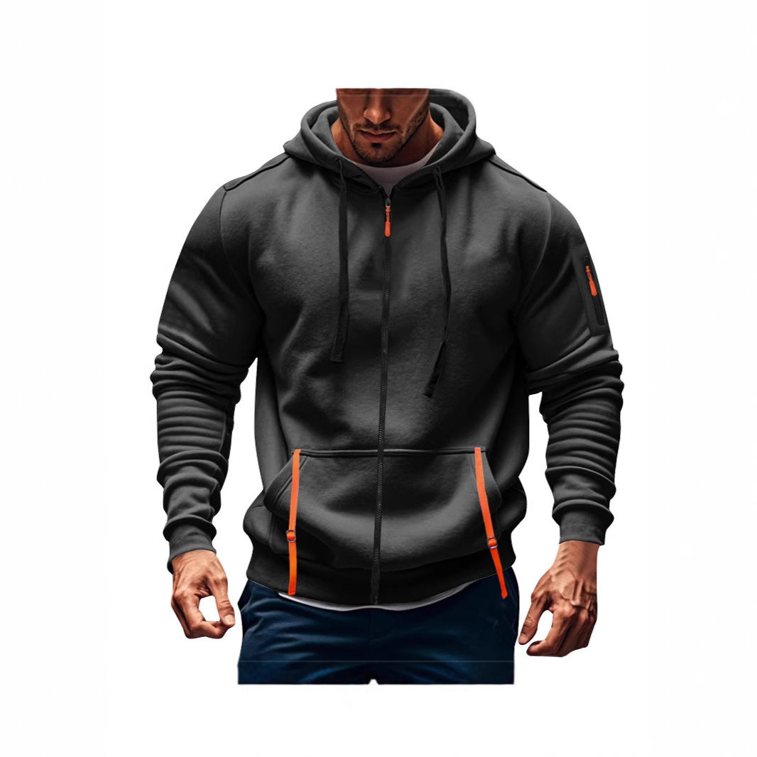 Herren sportlicher Kapuzenpulli mit praktischen Taschen Aliams