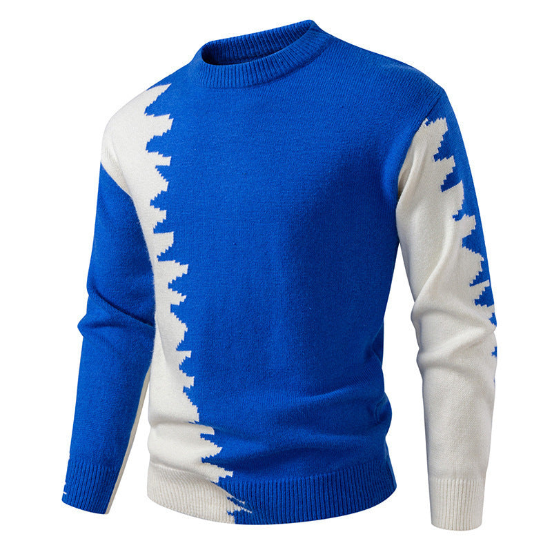 Herren Strickpullover mit kreativem Farbverlauf und klassischem Rundhalsausschnitt Aliams