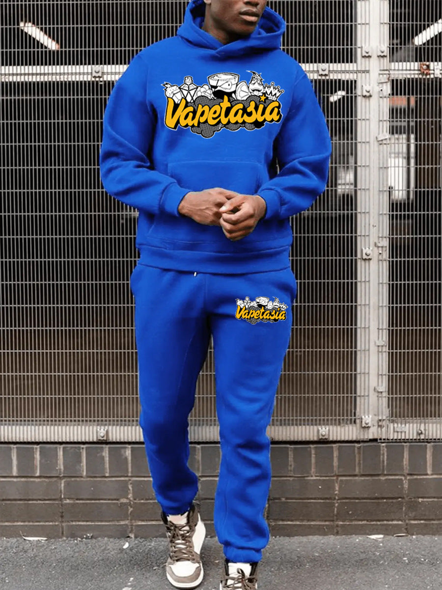 Herren Sweatshirt und Jogginghose Set mit kunstvollem Grafikdruck Aliams