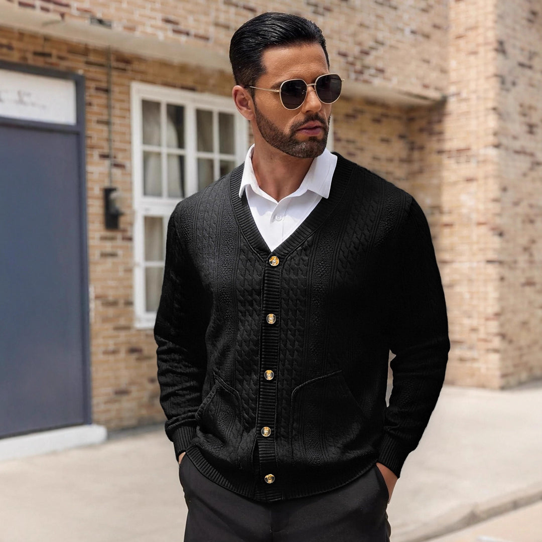 Herren Strickjacke mit modernen Details und praktischen Taschen Aliams