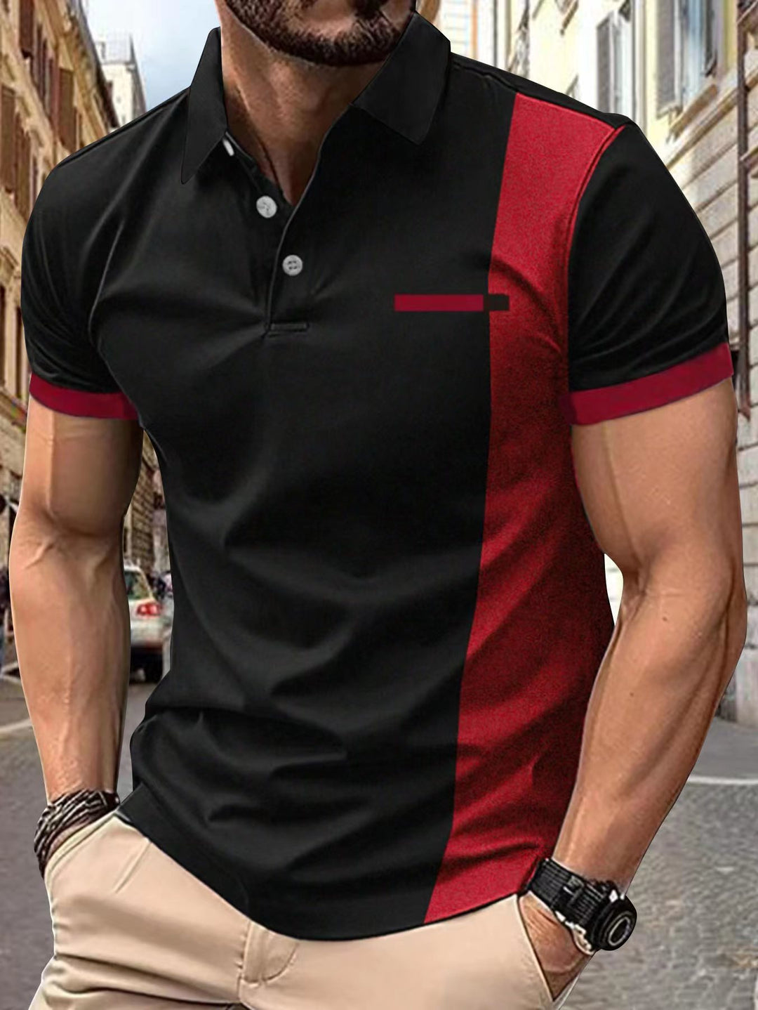 Herren Sportliches Kurzarm-Poloshirt Aliams