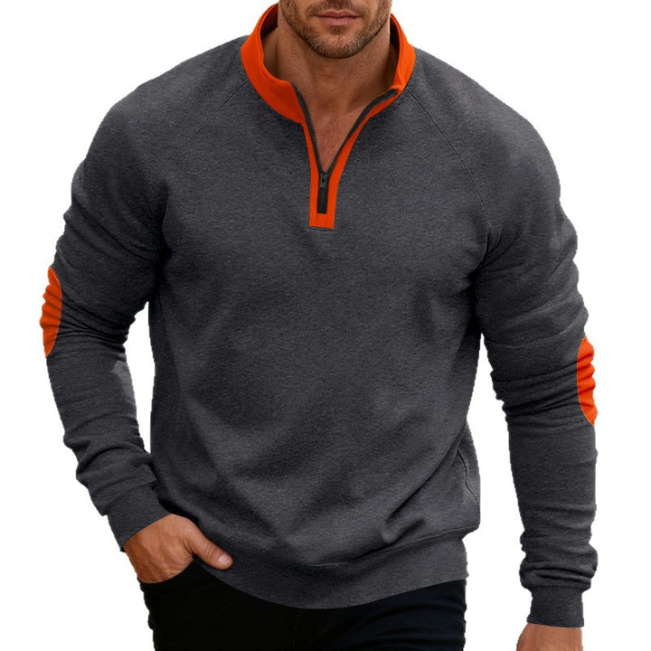 Herren Sportlicher Sweatpullover mit Stehkragen Aliams