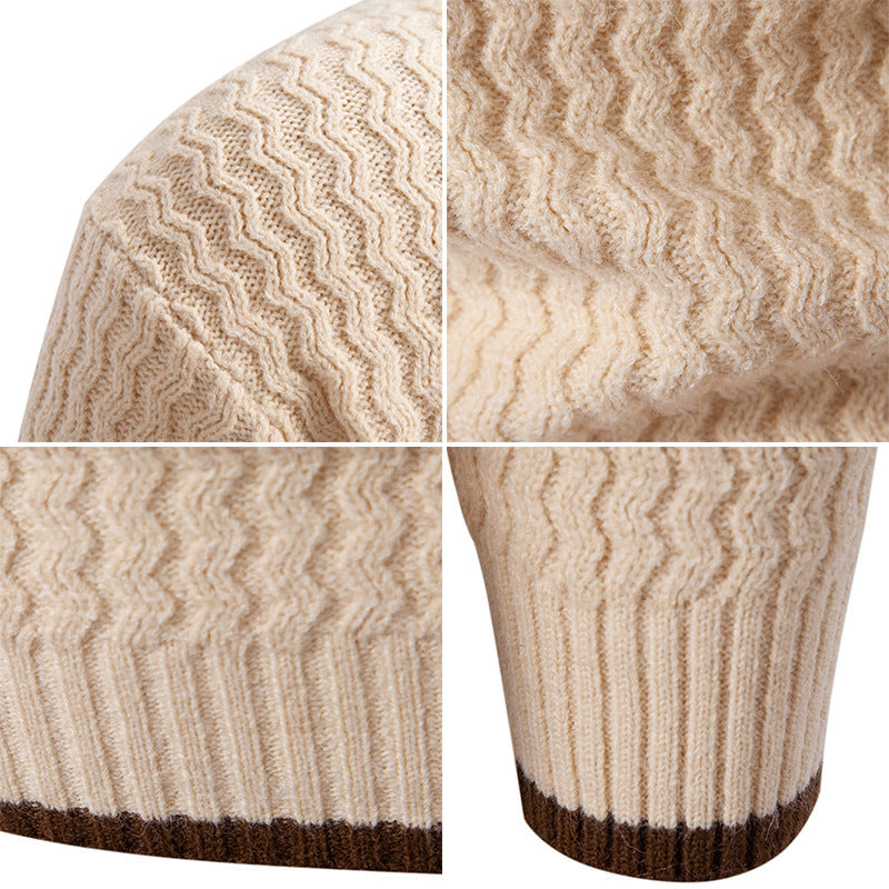 Herren Strickpullover mit hohem Kragen und strukturiertem Zopfmuster Aliams