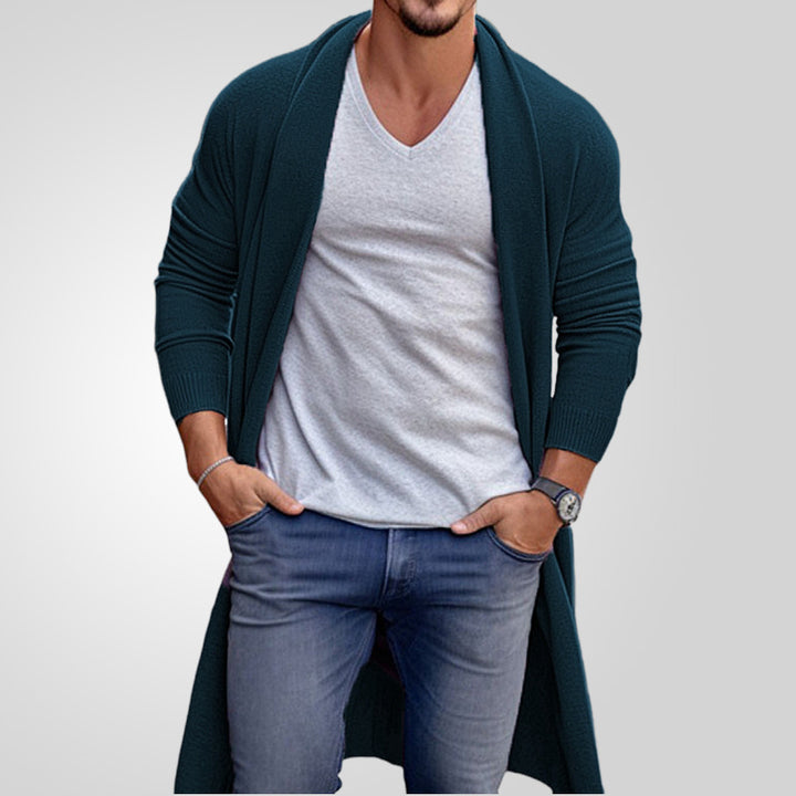 Herren lässiger Strickmode Cardigan mit offenem Schnitt Aliams