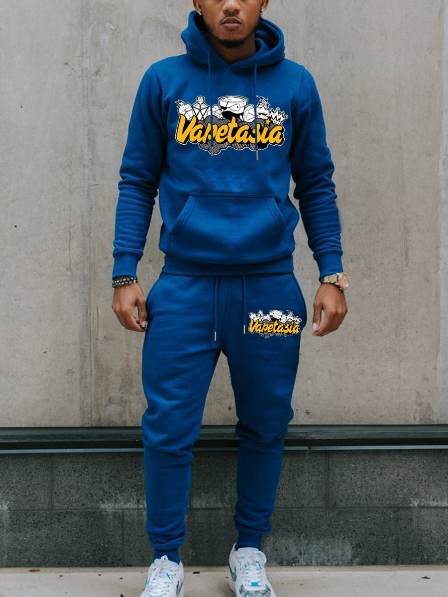 Herren Sweatshirt und Jogginghose Set mit kunstvollem Grafikdruck Aliams