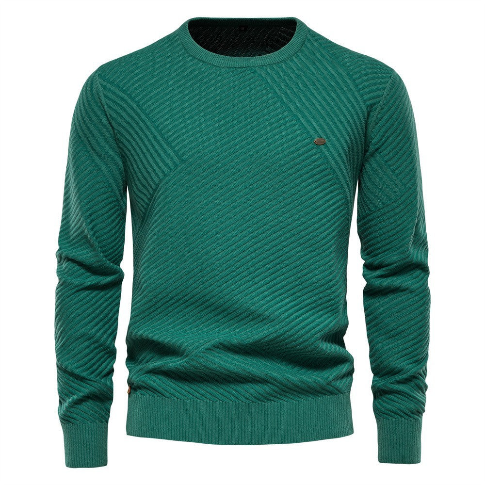 Herren Strickpullover mit modernem diagonalen Muster Aliams
