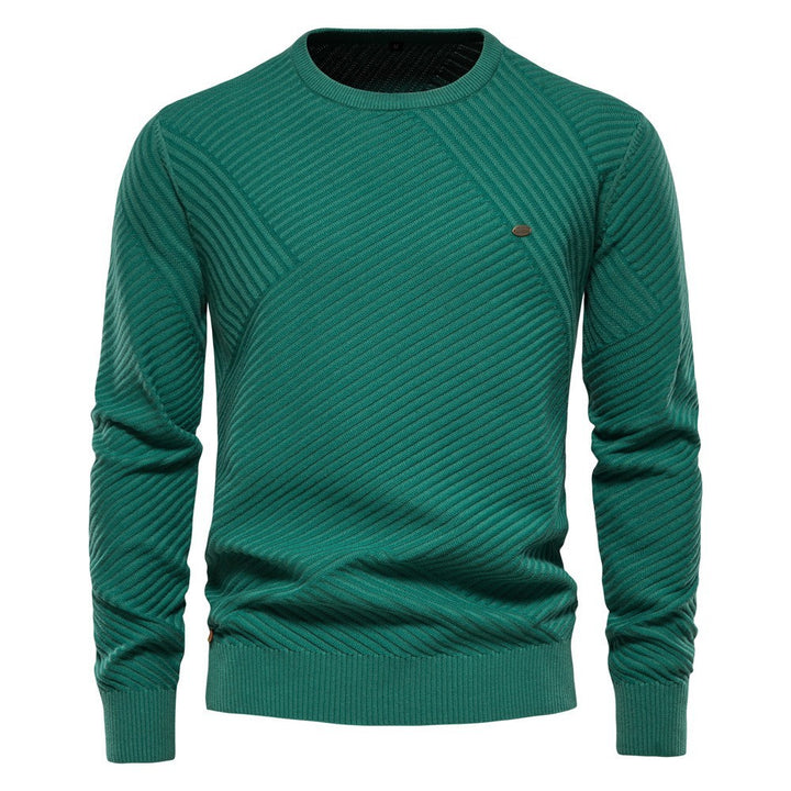 Herren Strickpullover mit modernem diagonalen Muster Aliams