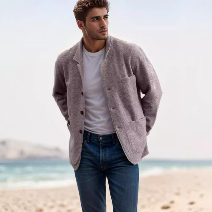 Herren Übergangsjacke aus hochwertigem Material mit stilvollem Kragen und praktischen Taschen Aliams