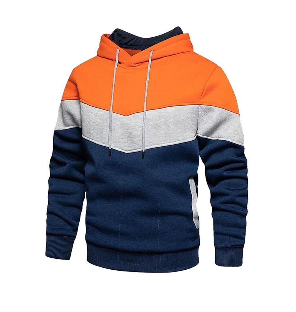 Herren sportlicher Kapuzenpullover mit stylischem Farbmix und praktischen Taschen Aliams