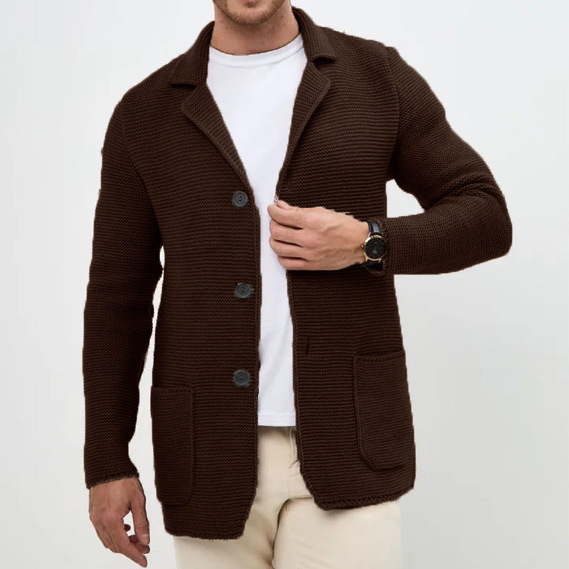 Herren Strickjacke mit warmem Schalkragen und praktischen Taschen Aliams