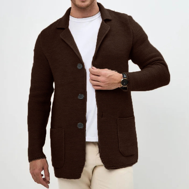Herren Strickjacke mit warmem Schalkragen und praktischen Taschen Aliams
