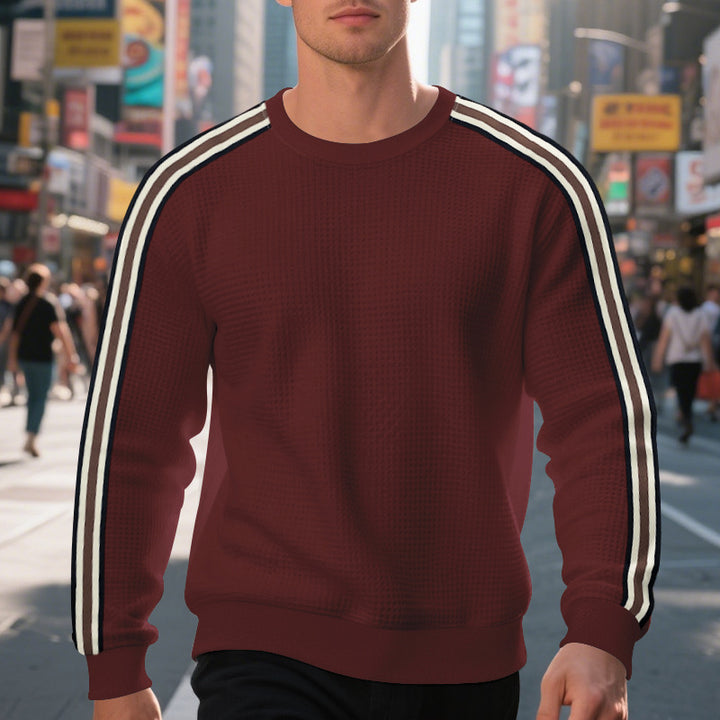 Herren Sportlicher Sweatshirt mit strukturiertem Design und seitlichen Streifen Aliams