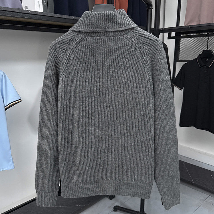 Herren Strickjacke mit weichem Rippstrickmuster und Button-Down-Kragen Aliams
