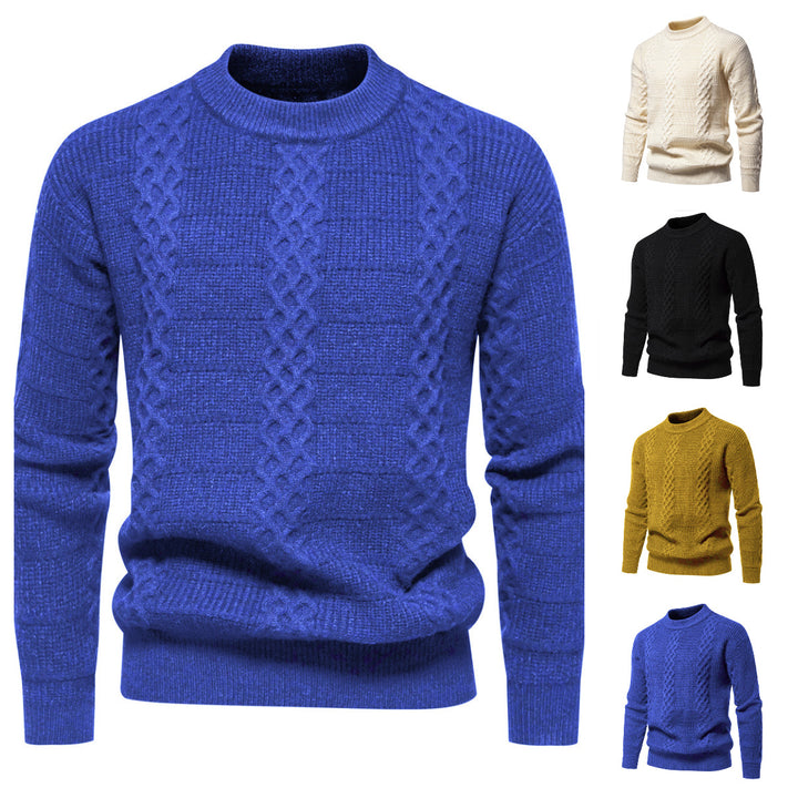 Herren Strukturierter Strickpullover mit hohem Kragen Aliams