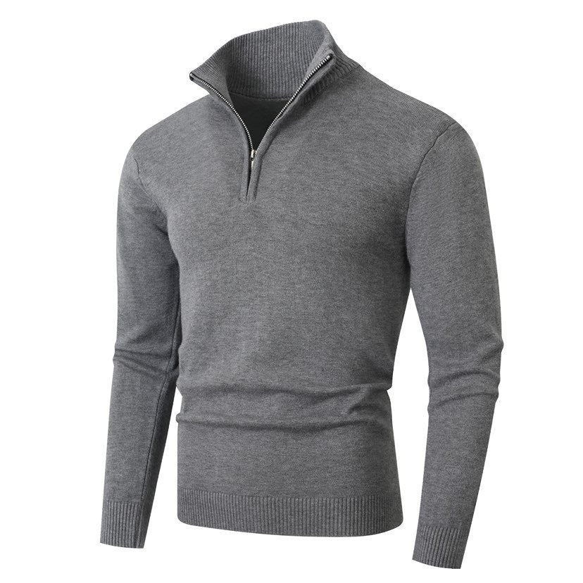 Herren Strickpullover mit hohem Kragen und trendigem Reißverschluss Aliams