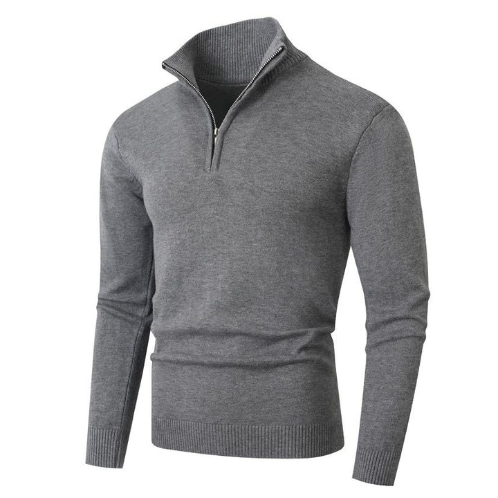 Herren Strickpullover mit hohem Kragen und trendigem Reißverschluss Aliams