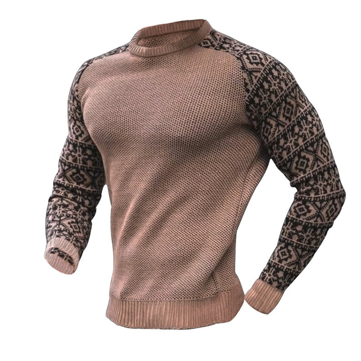 Herren Strickpullover mit grafischem Muster und strukturiertem Design Aliams