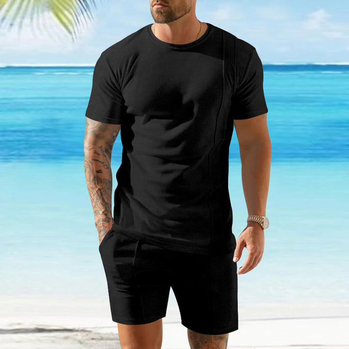 Herren Sportliches Kurzarm-Oberteil und Shorts-Set Aliams