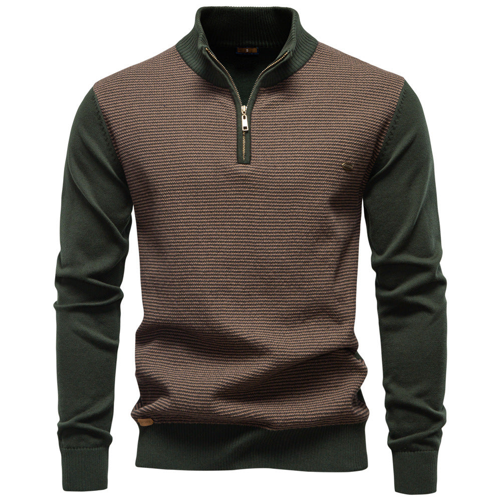 Herren Stehkragenpullover mit strukturiertem Muster Aliams