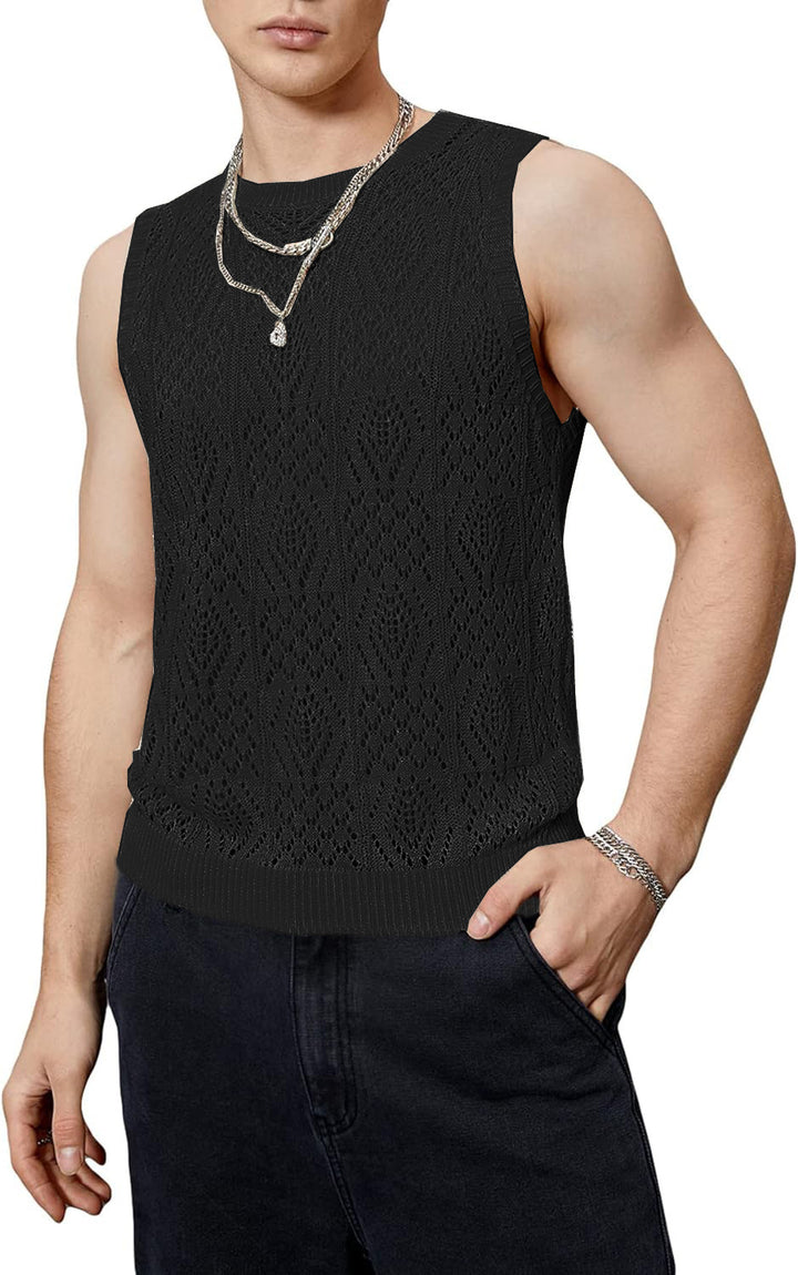 Herren Strickoberteil mit raffiniertem Lochmuster Aliams