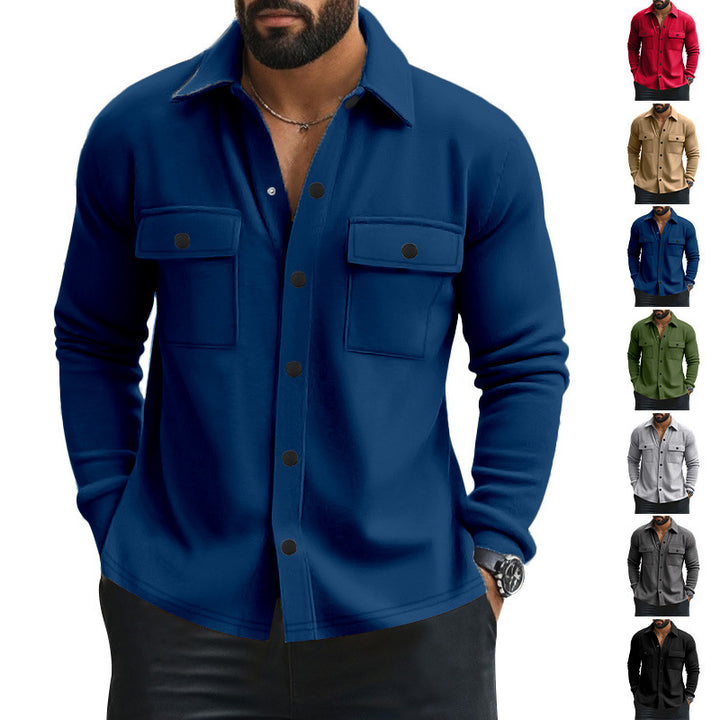 Herren strukturierte Arbeitsjacke mit praktischen Taschen Aliams