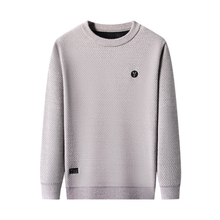 Herren Strukturierter Pullover mit Rundhalsausschnitt und hochwertiger Stricktextur Aliams
