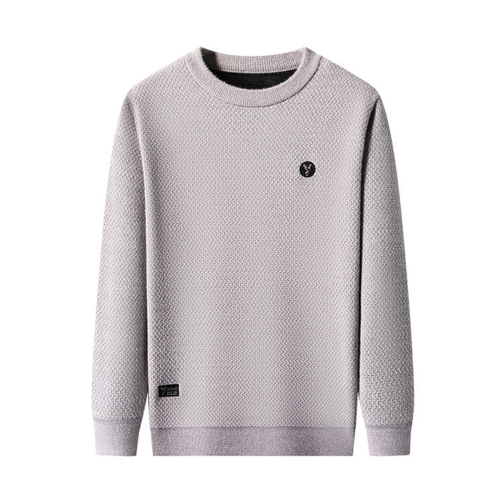 Herren Strukturierter Pullover mit Rundhalsausschnitt und hochwertiger Stricktextur Aliams