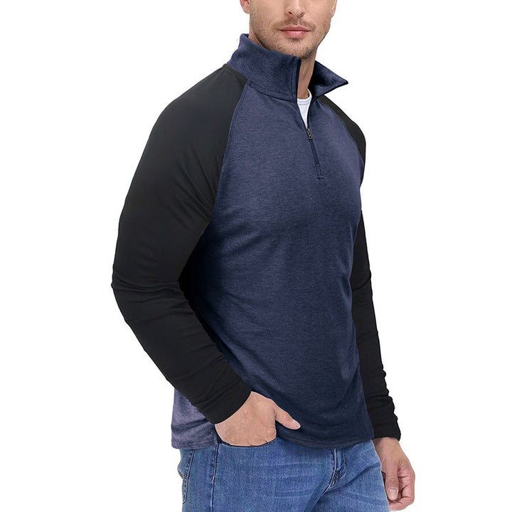 Herren Sportlicher Langarmpullover mit halbem Reißverschluss und ergonomischem Schnitt Aliams