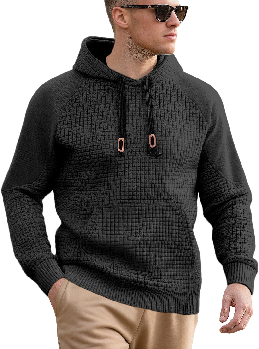 Herren sportlicher Kapuzenpullover mit innovativem Strukturdesign und praktischen Kordelzügen Aliams