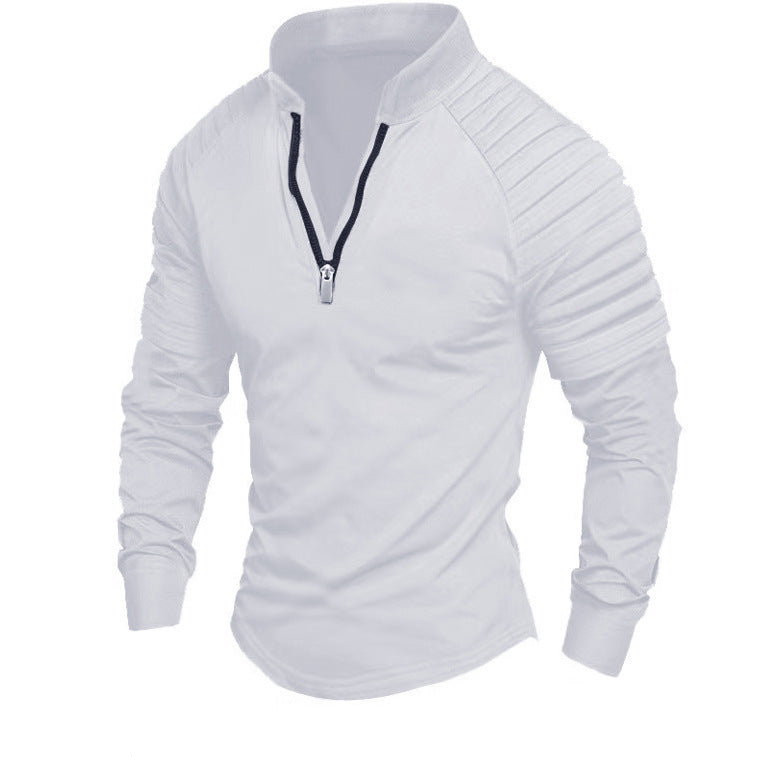 Herren Sportlicher Langarm-Pullover mit Stehkragen Aliams