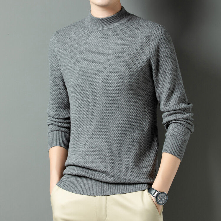 Herren Strukturierter Rollkragenpullover aus hochwertiger Baumwolle Aliams