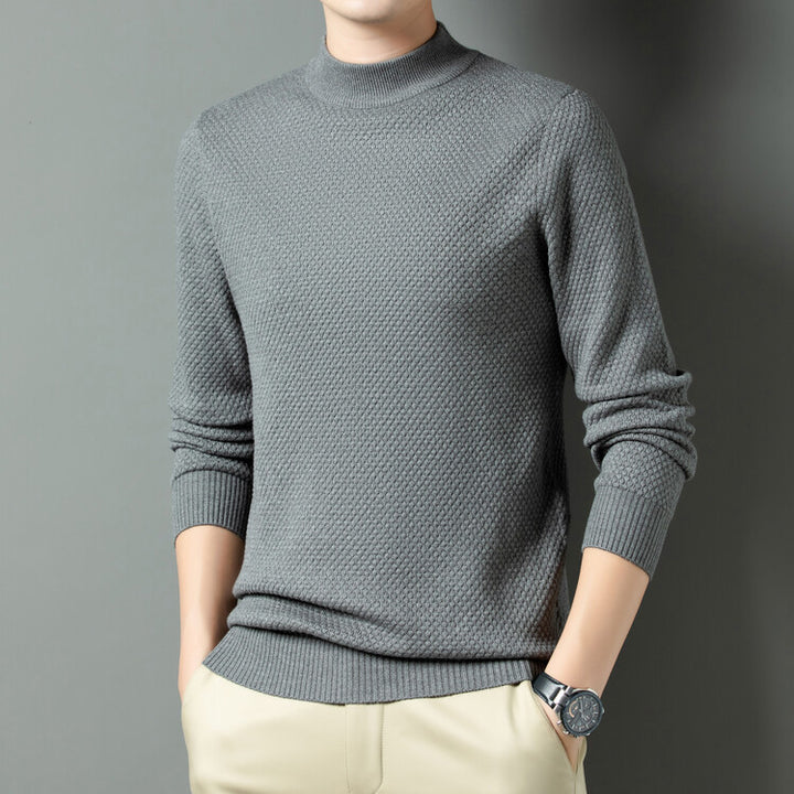 Herren Strukturierter Rollkragenpullover aus hochwertiger Baumwolle Aliams