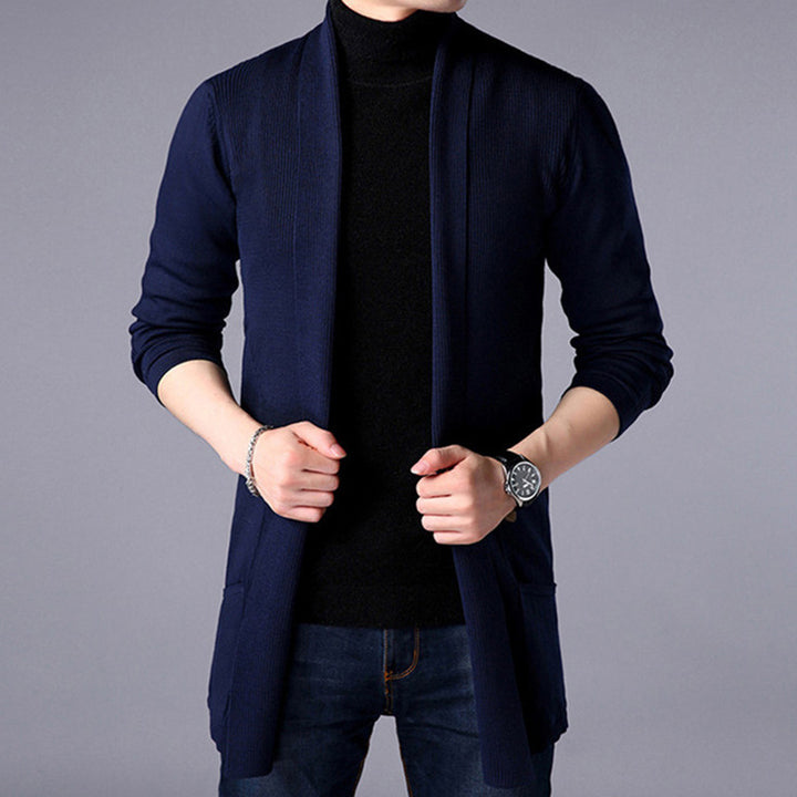 Herren Strickjacke mit offenem Schnitt und praktischem Taschen Aliams