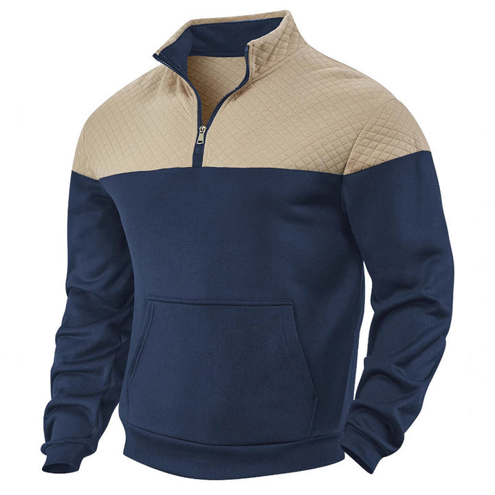Herren Sportlicher Reißverschluss-Pullover mit Steppdesign Aliams