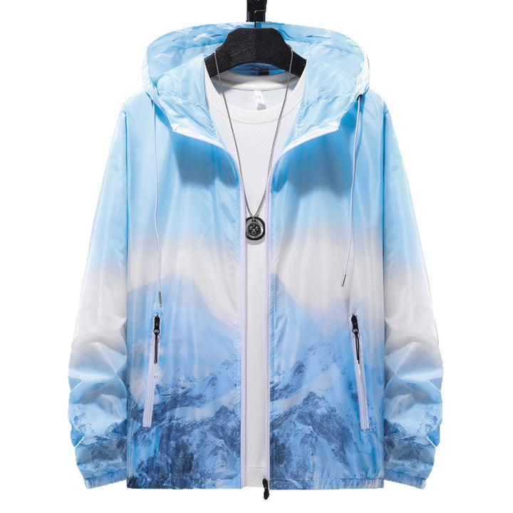 Herren Wind- und wasserfeste leichte Jacke mit einstellbarer Kapuze und reflektierenden Details Aliams