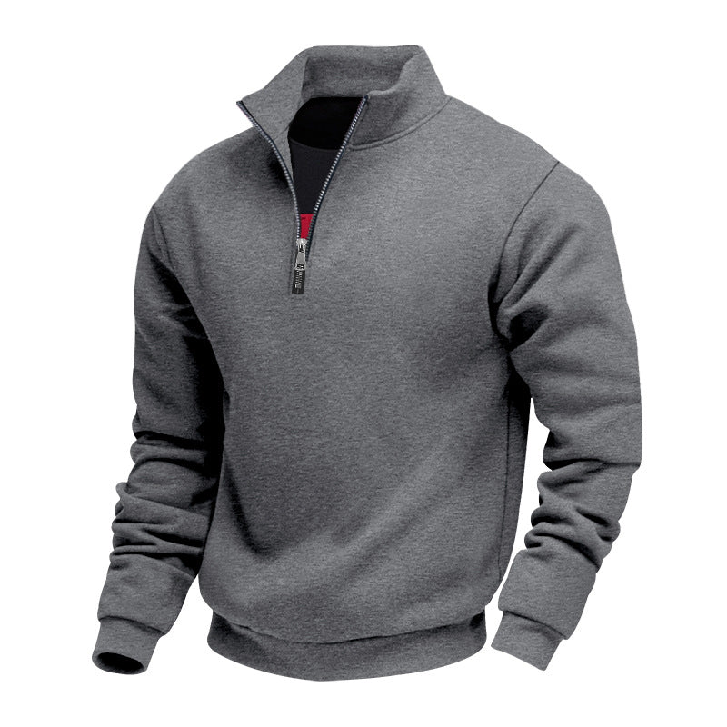 Herren strukturierter Pullover mit Reißverschluss Aliams
