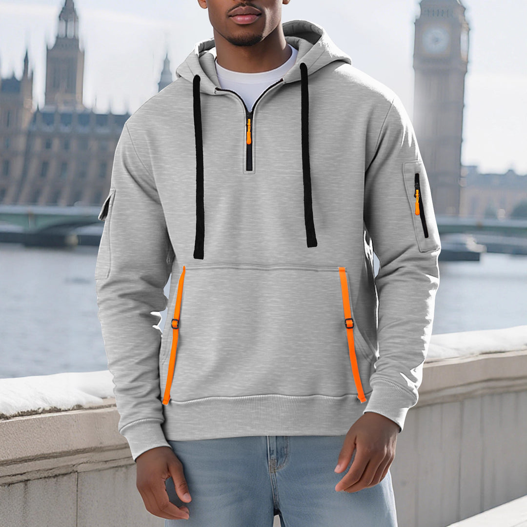 Herren Sportlicher Kapuzenpullover mit stylischen Reißverschlusstaschen Aliams