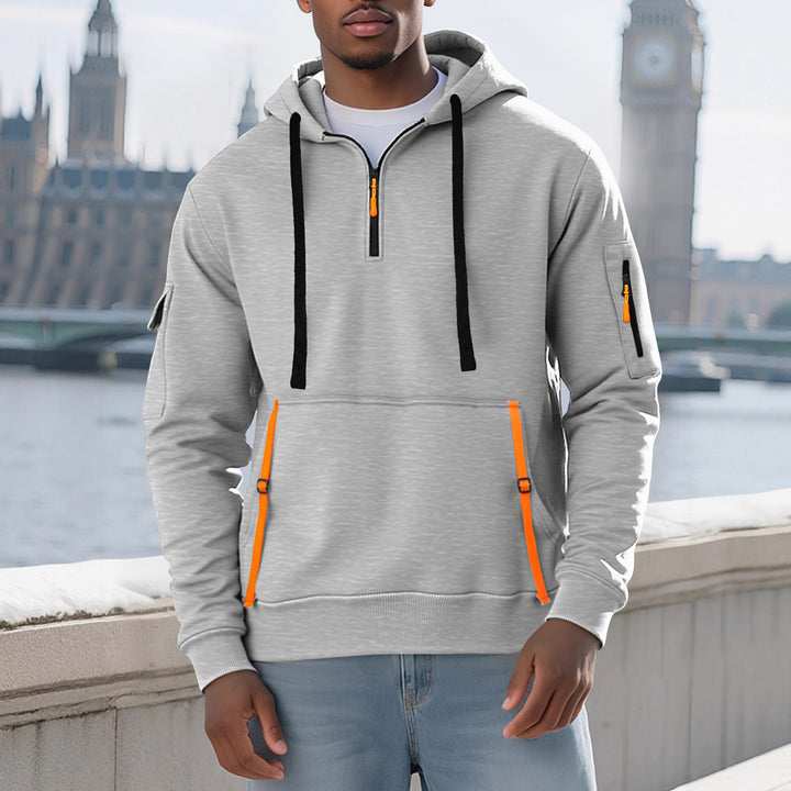 Herren Sportlicher Kapuzenpullover mit stylischen Reißverschlusstaschen Aliams