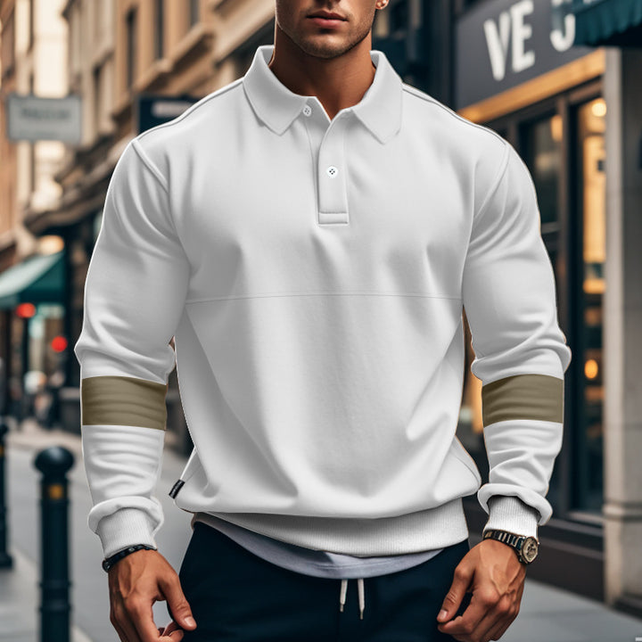 Herren sportlicher Pullover mit modischen Kontraststreifen Aliams