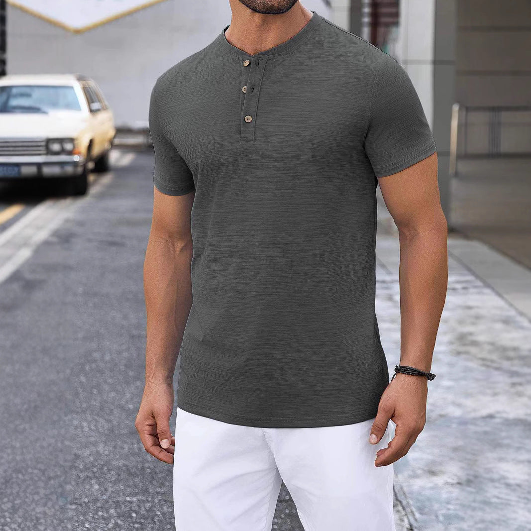 Herren T-Shirt mit Knopfleiste und zeitlosem Design Aliams