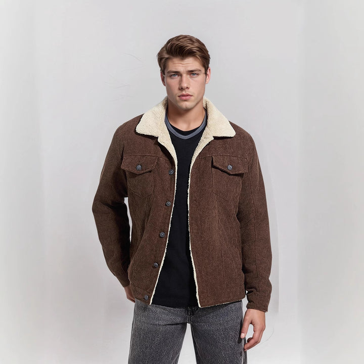 Herren warme Cordjacke mit Teddyfell Aliams