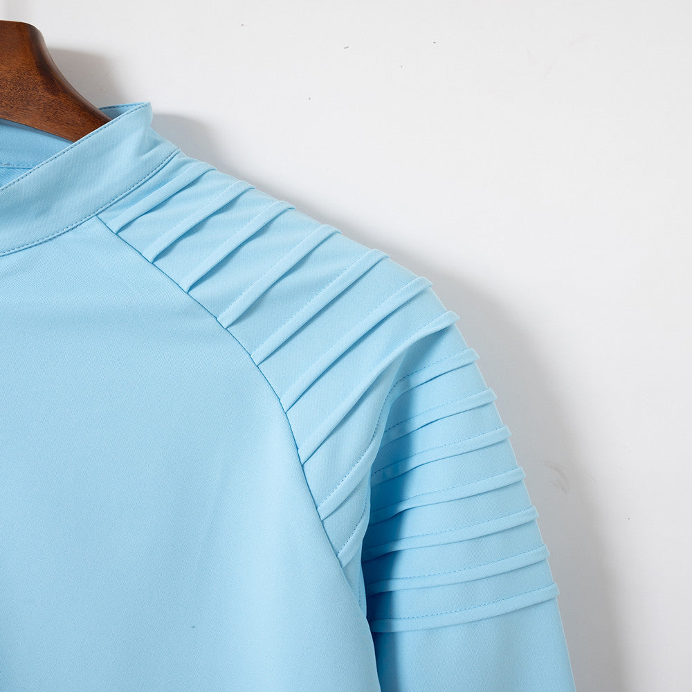 Herren Sportlicher Langarm-Zip-Hemd mit ergonomischem Schnitt Aliams