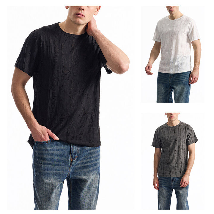 Herren T-Shirt mit einzigartigem Design und strukturierten Stoff Aliams