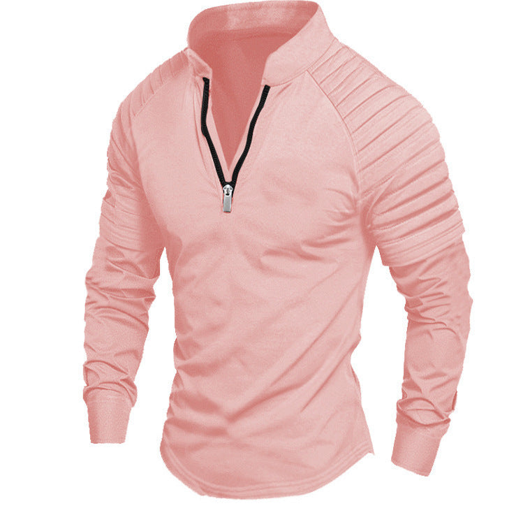 Herren Sportlicher Langarm-Pullover mit Stehkragen Aliams